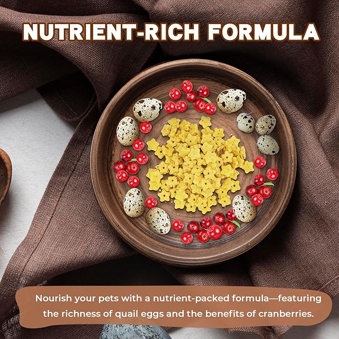 Freeze Dried Quail Egg Yolk & Cranberry Cube Cat & Dog Treats Biscuits, Dehydrated Healthy Tasty Snack for Training 2.5 Ounce-PurrikoPets