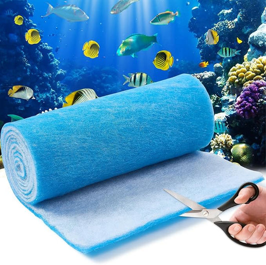 12" x 78" Aquarium Filter Sponge Fish Tank Pond Filter Media Filters Pad for Fish Tank,Filter Freshwater, Saltwater Aquariums, Reusable Fish Pond Filter Material, 0.78" Thick,Blue-PurrikoPets