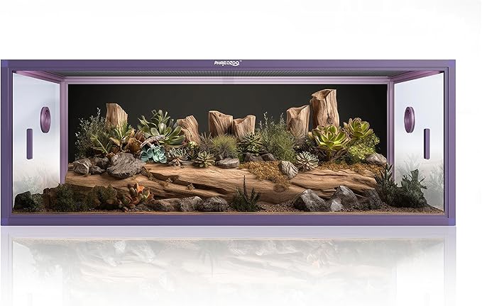 85 Gallon Reptile Tank, Front Opening Snake Tank for Easy Maintenance, Reptile Enclosure with Top Screen Ventilation 48''x24''x18''-PurrikoPets