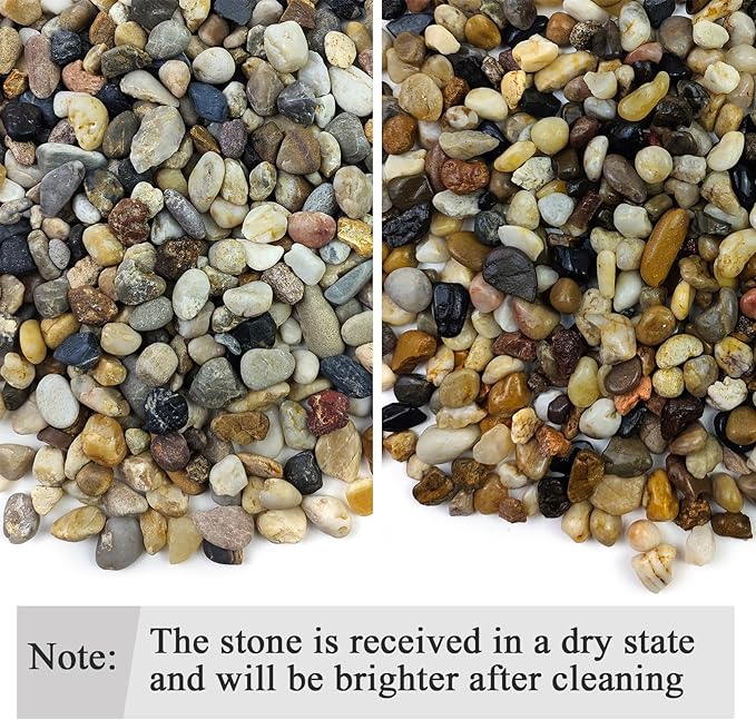 10 lbs Pea Gravel for Landscaping, 2/5 Inch Size Mixed Color River Rocks for Aquarium, Succulent, Vase Fillers, Cactus Bonsai, Plant Soil Cover and Outdoor Garden Rocks.-PurrikoPets