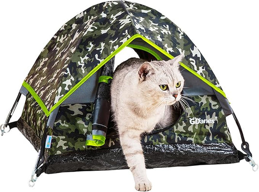GDanes Camouflage Cat Tent, Portable Pet Cat House with Soft Pad, Cat Cave, Dog House for Small Medium Dogs and Rabbits-PurrikoPets