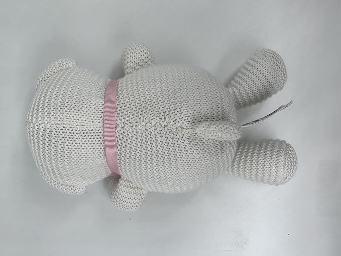 100% Organic Cotton Baby Stuffed Animals White Teddy Bear for Newborn 6.5"-PurrikoPets