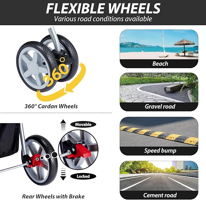 4 Wheels Pet Stroller for Small Medium Dogs Cats 10-33 lbs, Foldable Dog and Cat Stroller with Cup Holder & Storage Basket & Breathable Mesh, Pet Strolling Cart for All-Season, Black-PurrikoPets