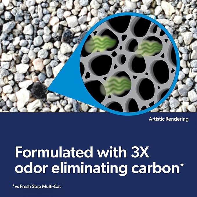 Fresh Step Clumping Cat Litter, Heavy Duty Advanced, Long Lasting 30-Day Odor Control with Odor Eliminating Carbon, 17.5 lb-PurrikoPets