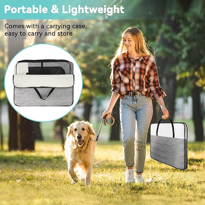 Dog Playpen, Portable Pet Play Pen Foldable Carrying Case, Puppy Pens Outsid for Small Cat Indoor/Outdoor, Removable Mesh Shade Cover-PurrikoPets