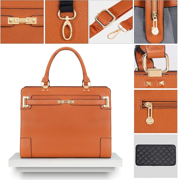 Fashion Pet Carrier Dog Cat Carrier Purse Soft-Sided Leather Handbag Pet Tote Bag for Small Dogs Puppy and Cats TSA Airline Approved (Brown)-PurrikoPets