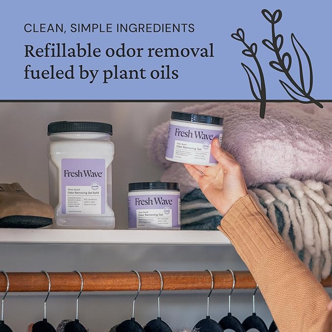 Fresh Wave Lavender Odor Removing Gel, 15 oz., Pack of 2 - Safer Odor Absorbers for Home, Natural Plant-Based Odor Eliminator, Every 15 oz. lasts 30-60 Days, For Cooking, Trash & Pets-PurrikoPets