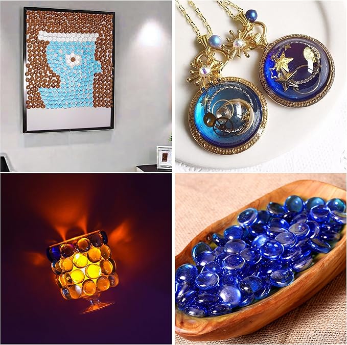 1LB Glass Marbles, Transparent and Smooth Flat Glass Beads for Vases, Mosaic Gem Pebbles for Aquarium Decor, Floral Arrangements, Mancala Stones, Vase Filler and Crafts, Brown-PurrikoPets