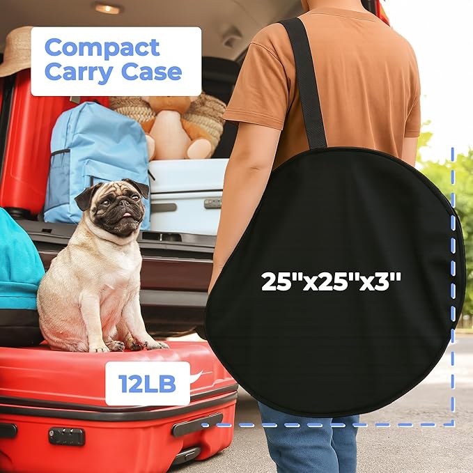 EighteenTek XLarge Popup Portable Dog Houses, 5.3'x4'H Assembly-Free Gazebo-Style Dog Cot Cat Playpen Screen Pet Tent Sun Shade Shelter Dog Bed with Canopy for Outdoor, Anti-Bugs with Leakproof Bottom-PurrikoPets