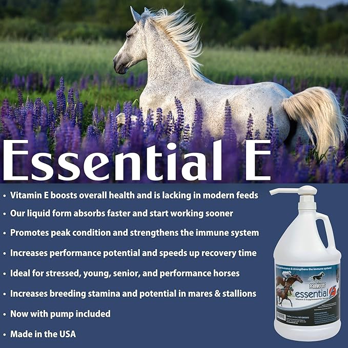 Essential E: Equine Vitamin E Supplement for Horse Health, Performance, Recovery & Nutrition - 1 Gallon-PurrikoPets