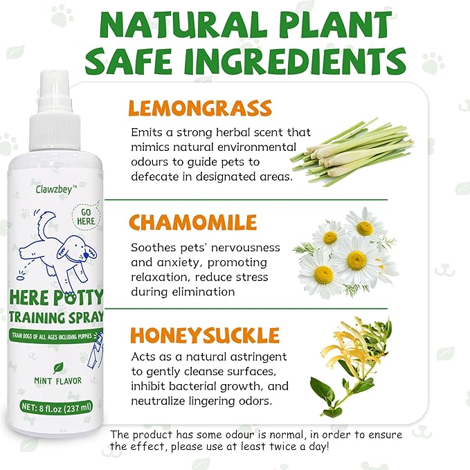 Dog Potty Spray Set, No-Go Spray & Potty Training Spray, Puppy Essentials, Stops Urination & Marking, Indoor and Outdoor Use (8 fl oz) Large Capacity, More Suitable for Multi-Dog Households-PurrikoPets