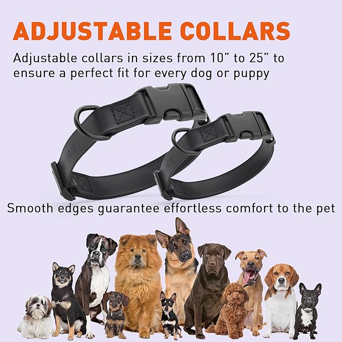 Dogline Biothane Waterproof Dog Collar with Quick Release Buckle Strong Coated Nylon Webbing with Odor- Proof for Easy Care Easy to Clean Fits Small Medium Large Dogs, Black 5/8" W 9-14" L-PurrikoPets