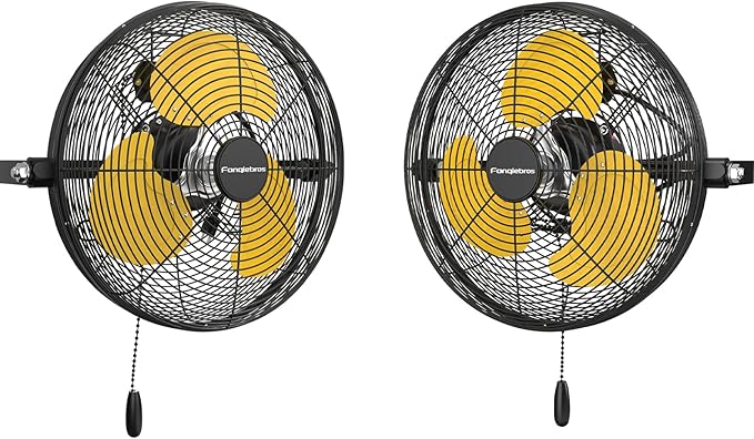12 IN High Velocity Wall Mount Fan, 3 Speed Industrial Wall Fan with Sealed Motor, 2500 CFM Adjustable Air Circulator for Garage, Commercial, Greenhouse, Warehouse & Gazebo Use, UL Listed-PurrikoPets