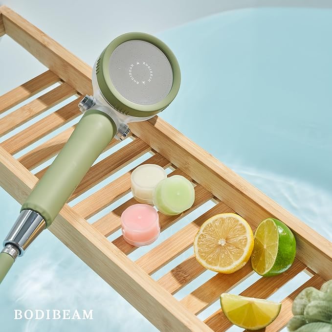 Filtered Handheld Shower Head with Vitamin C & Sediment Filter, High Pressure Water Flow, Water Saving, Reduces Chlorine for Dry Skin & Hair, On/Off Switch, Made in Korea, Spa-Like Shower- Olive Green-PurrikoPets