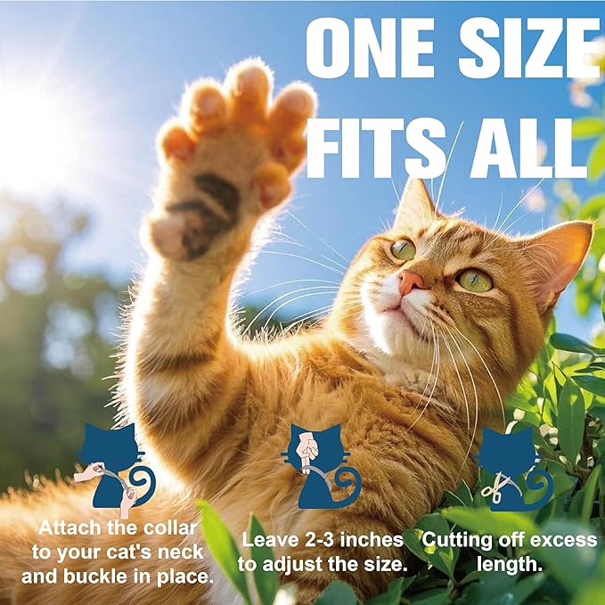 Flea Collar for Cats, Flea and Tick Collars for Kittens, Flea & Tick Treatment Prevention, Natural Essential Oil, 2 Pack, 16 Months Protection, One Size Fits All, Waterproof-PurrikoPets