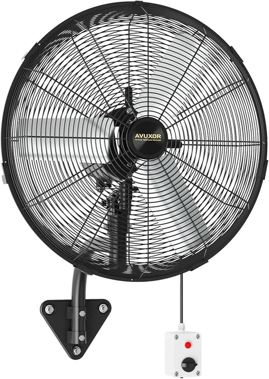 20'' Outdoor Wall Mount Fan, 4 Speed Oscillating Wall Fan with All Sealed Brushless DC Motor, Heavy Duty Industrial Fans, Waterproof Fans for Patios, House, Garage, Commercial, Warehouse, Factory-PurrikoPets