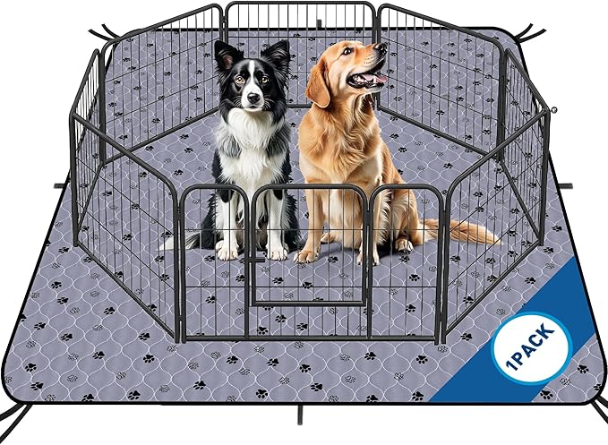 Fostanfly Washable Dog Pee Pads Extra Large 72''x80'' Instant Absorb Training Pads, Non-Slip Pet Playpen Mat Waterproof Reusable Floor Mat for Puppy/Senior Dog, Housebreaking & Incontinence-PurrikoPets