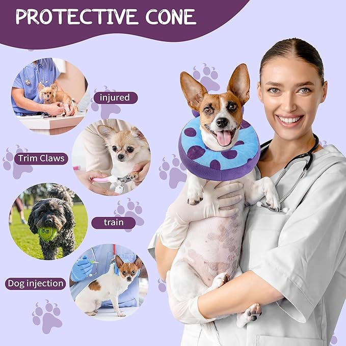 Adjustable Cat Collar Soft to Stop Licking After Surgery for Kitten, Alternative to Cone of Shame, Donut Cone for Cats, Pet Elizabethan Collar (Monster, Small)-PurrikoPets