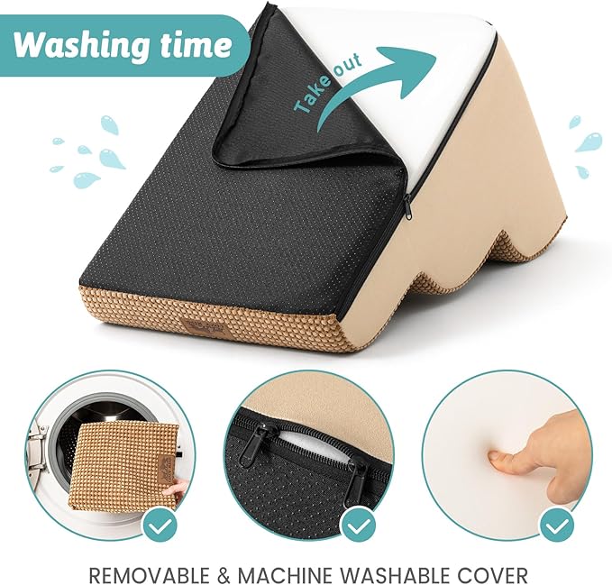 Dog Stairs for Small Dogs 15.7" H, Curved Dog Step for Puppy, Older Cat, Medium Pet Ramp for Sofa, Couch or Chair, Ladder with High Density Foam, 15.7x22.4x15.7 inch, 3 Step, Light Brown-PurrikoPets