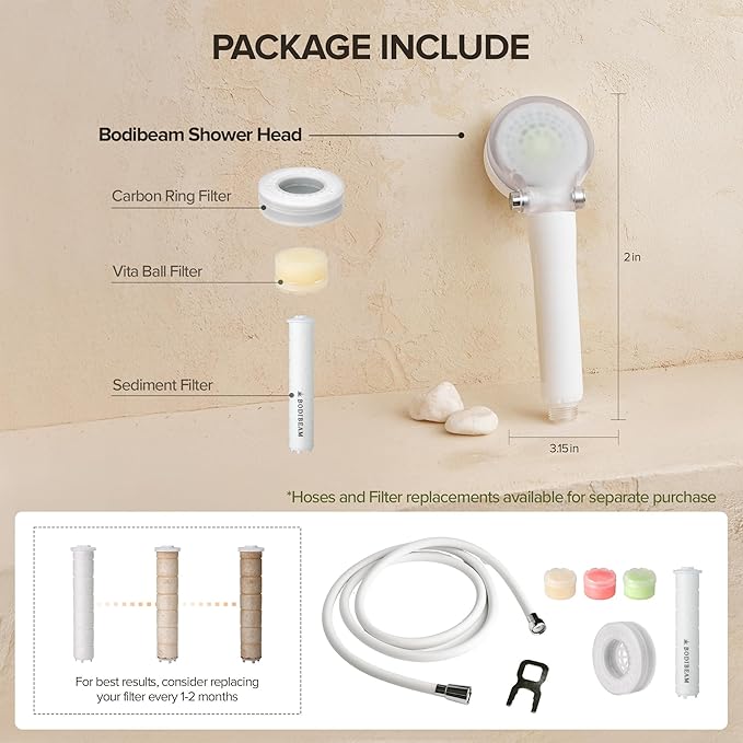 Filtered Handheld Shower Head with Vitamin C & Sediment Filter, High Pressure Water Flow, Water Saving, Reduces Chlorine for Dry Skin & Hair, On/Off Switch, Made in Korea - Bluemoon Gray-PurrikoPets