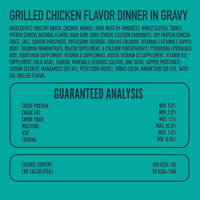 A Strong Heart Canned Wet Cat Food, Grilled Chicken Flavor in Gravy - 3 oz Cans (Pack of 24), Made in The USA with Pieces of Real Grilled Chicken-PurrikoPets