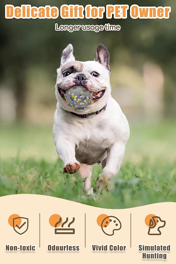 Dog Tennis Balls for Aggressive Chewers, Indestructible Durable Bouncy Interactive Toy for Dogs Fetch Game Lightweight Floating Outdoor Training(4Pcs Medium)-PurrikoPets