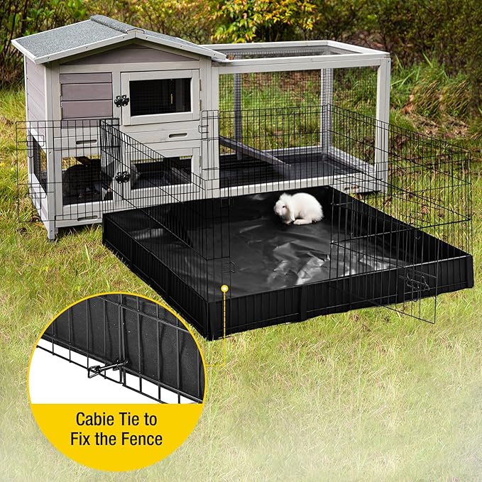 Aivituvin Rabbit Playpen Pet Pen Small Animal Cage with Waterproof Liner - Extension Playpen-PurrikoPets