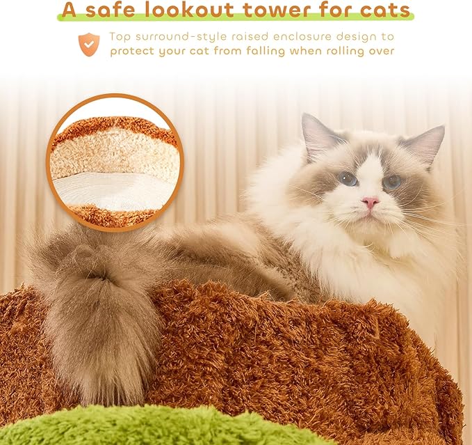 90.5'' Luxury Cat Tree with Scratching Pad, Wooden Cat Tower for Indoor Cats, Large Climber Tower, Tall Kitty Furniture, Multi-Level Condo for Multi-Cat Families-PurrikoPets