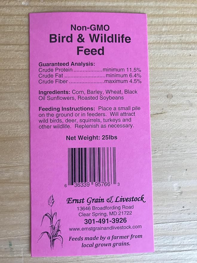 Ernst Grain & Livestock's Bird and Wildlife Feed – Perfect for Birds, Ducks, Squirrels, Turkeys, Rabbits, Geese, and Deer – Non-GMO Wild Animal & Bird Feed for Outside Feeders (25lb Bag)-PurrikoPets