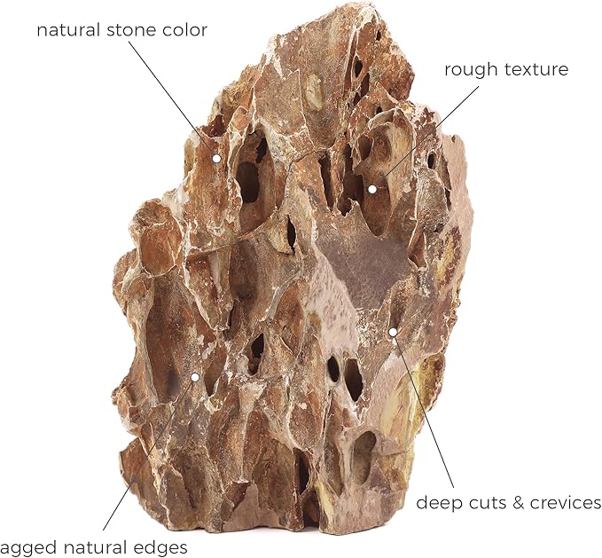 6-8 Inches Natural Dragon Stone 4 PCS Aquarium Rocks for Aquascaping, Aquarium Landscaping, Terrariums, Fish Tank Decoration, Vivariums, Paludarium, Reptile and Amphibian Enclosures-PurrikoPets