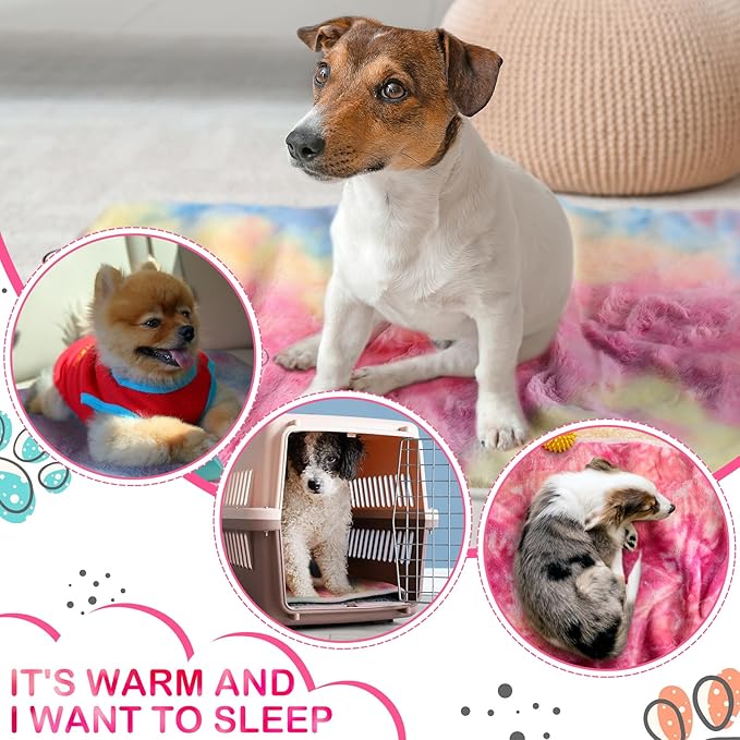 4 Pcs Waterproof Guinea Pig Blankets Washable Small Animal Fleece Bedding Absorbent Guinea Pig Cage Liners Reusable Pet Pee Pad Sleep Mat Pad Cover for Hamster Ferret (Tie Dye Pattern,24 x 16 Inch)-PurrikoPets