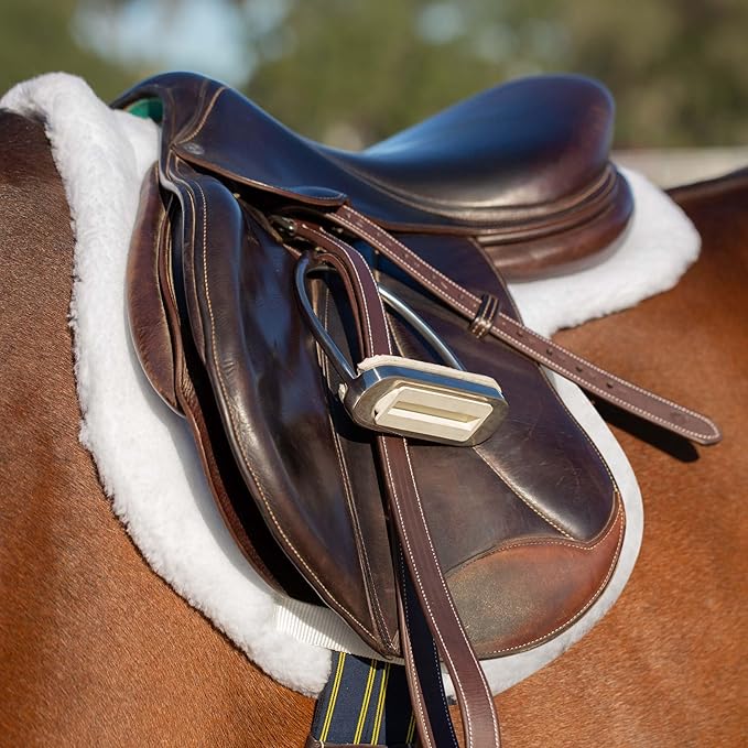 Equinavia Eidsvoll Close Contact English Saddle Pad | Horse Saddle Pad with Shock Absorbing Fleece Top | Hook & Loop Billet Straps, Secure Fit | Breathable for All Riding Styles-PurrikoPets
