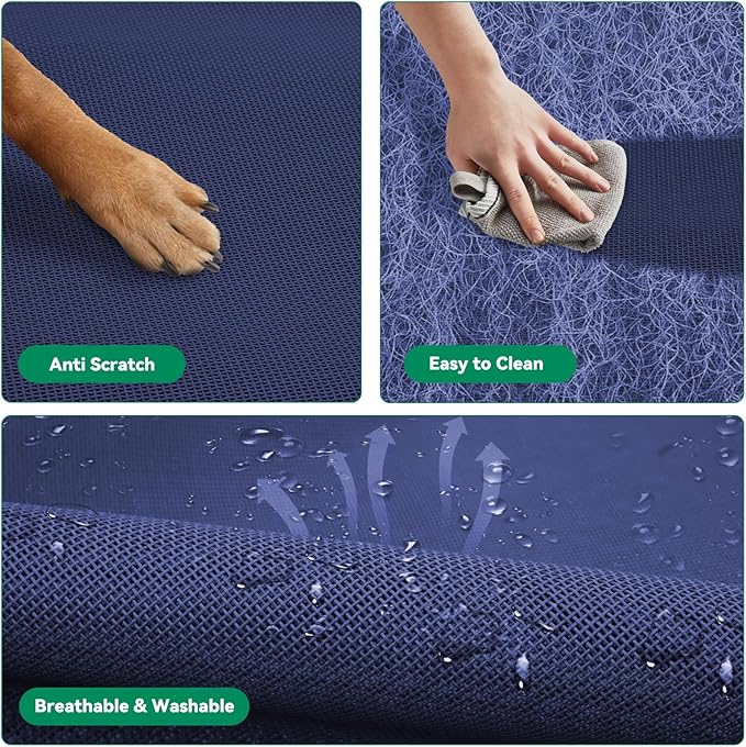 Elevated Dog Bed Raised Outdoor Dog Cot for Extra Large Dogs, Installation Requires No Tools, Frame with Washable Cooling Breathable Mesh Anti-Slip Feet, Indoor Pet Bed, Blue, 48.8 Inches-PurrikoPets