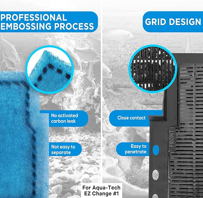 9 PCS Aquarium Filter Cartridge Compatiable with Aqua-Tech Filters (EZ-Change #1) Fish Tank Filter Cartridge Compatiable with Aqua-Tech 5-15 Power Filters-PurrikoPets