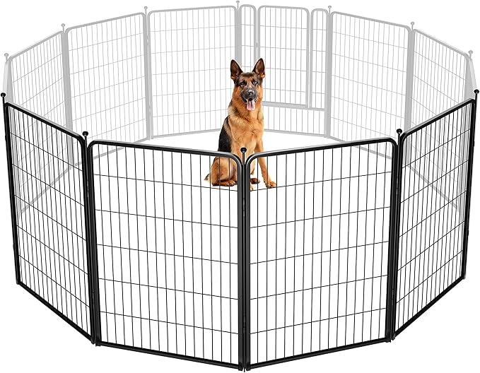 FXW Rollick Unleashed Dog Playpen for Indoor, Yard, RV Camping, 45 inch 4 Panels for Large Dogs, Black│Patented-PurrikoPets