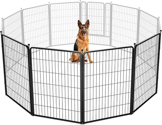 FXW Rollick Unleashed Dog Playpen for Indoor, Yard, RV Camping, 45 inch 4 Panels for Large Dogs, Black│Patented-PurrikoPets