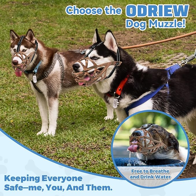 Dog Muzzle for Large Dogs, Breathable Basket Muzzles for Small, Medium and X-Large Aggressive Dog, Allows Panting Drinking, Suitable for Grooming Trimming Training (Camouflage Brown, XL)-PurrikoPets