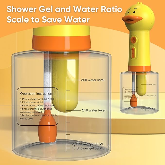 Electric Dog Shampoo Dispenser Dog Shampoo Sprayer Duck Shampoo Foamer for Pet, Foaming Soap Dispenser for Bathtub, Kitchen Sink Cleaning-PurrikoPets