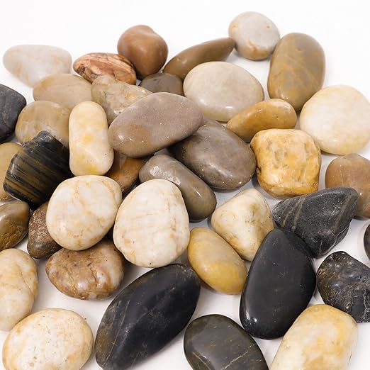 8LB 1"-2" Decorative River Rocks for Plants, Polished Pebbles for Garden Landscaping, Planters, Aquariums, Vase Fillers – Indoor & Outdoor Decor-PurrikoPets