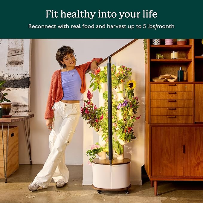 Gardyn Studio Hydroponics Growing System Kit & Vertical Indoor Garden Planter | Smart Herb Garden | Includes 16 Non-GMO Indoor Plants, Herbs, Vegetables & LED Grow Light for Your Home Gardening System-PurrikoPets