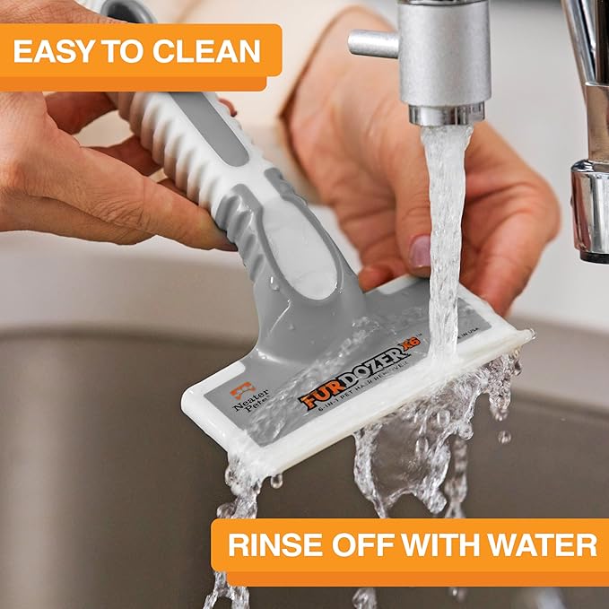 FurDozer X6 Pet Hair Remover & Auto Detailing Tool - Cat & Dog Hair Remover for Carpets, Car Interiors, Couches, Bedding, & Furniture - Reusable Pet Hair Removal Tool for Cat and Dog Fur & Lint, Grey-PurrikoPets