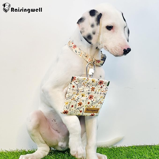 Dog Treat Pouch, Small Cotton Pocket Sized Training Holder, Hand Free Walking Funny Bag with Carabiner, Self-Closing Pet Feed Snack Reward, Behavior Aids for Puppy Travel or Outdoor Use-PurrikoPets