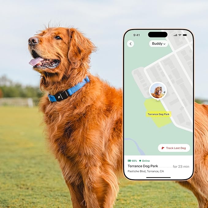 Fi New Series 3+ Smart Dog Tracker Collar – AI GPS for Dogs, Health & Behavior Monitor, Virtual Fence, Escape Alerts, Waterproof, Apple Watch Compatible 12Mo Membership Included-PurrikoPets