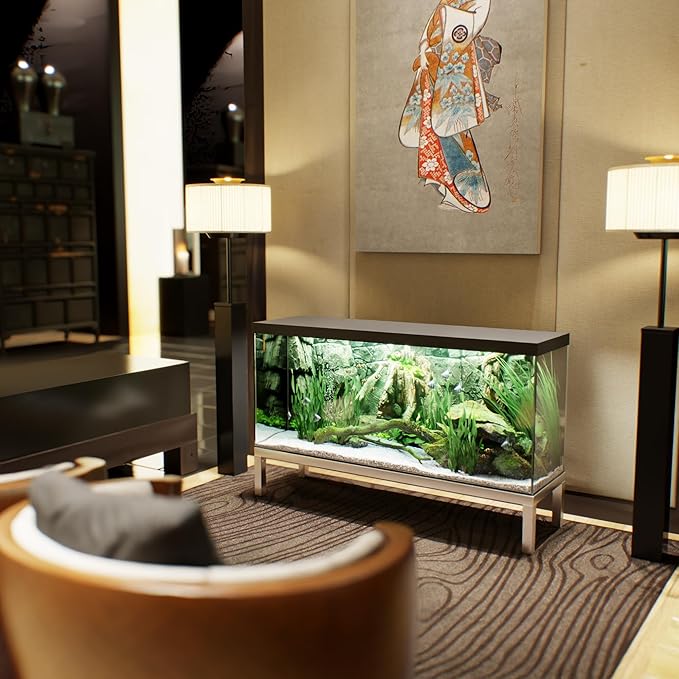 14 in X 48 in. Aquarium Stand | Industrial Style Aluminum Fish Tank Base with Open Frame Design-PurrikoPets