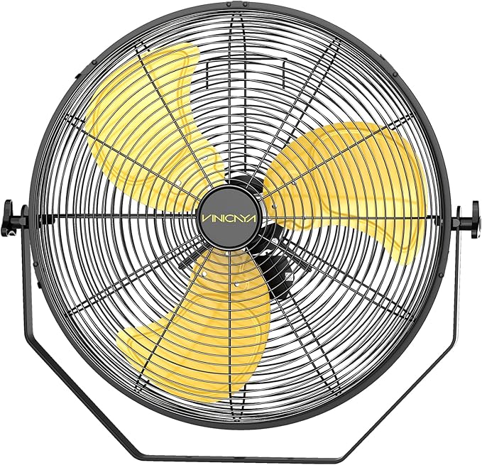 20 Inch Industrial Wall Mount Fan, 5200 CFM Industrial Metal Wall Fans with Poweful Motor, 3 Speed, Heavy Duty Construction Indoor for Warehouse, Workshops, and Garage, UL Listed-PurrikoPets