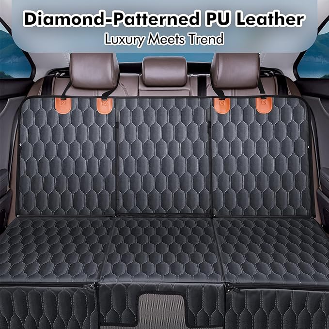 3-in-1 Convertible Dog Car Seat Extender & Booster Seat – 400lb Capacity, Waterproof 600D Oxford with Hard Bottom, Scratch-Proof Hammock for Cars & SUVs-PurrikoPets
