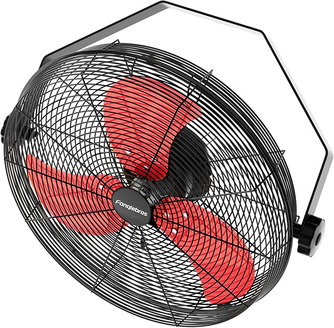 2600 CFM 14 inch Outdoor High Velocity Wall Mounted Fan, 3-Speed Metal Fans with IP44 Enclosure Motor, Industrial Grade Weatherproof Wall Fan for Patio, Greenhouse, Garage, and Gazebo-PurrikoPets