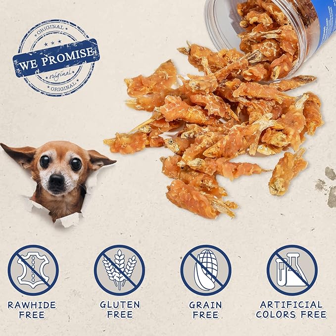 Dog Treats Chicken & Fish, High in Protein and Omega-3, for Large Small Dogs, 10.5 oz-PurrikoPets
