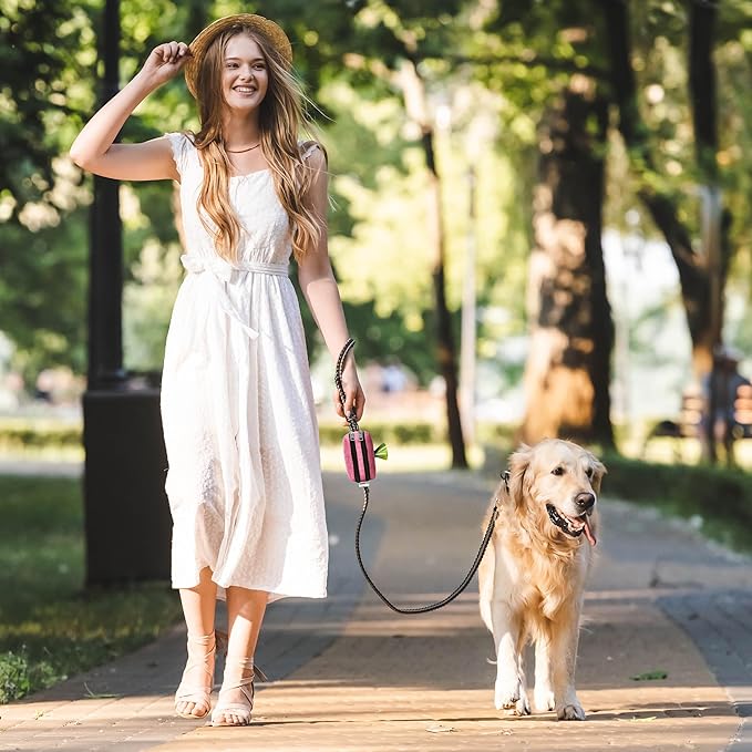 Dog Poop Bag Holder for Leashes - Dog Poop Bag Dispenser and Treat Holder with 2 Waterproof Pouches for Pet Waste Bags and Walking Accessories + 1 Free Roll (Purple)-PurrikoPets