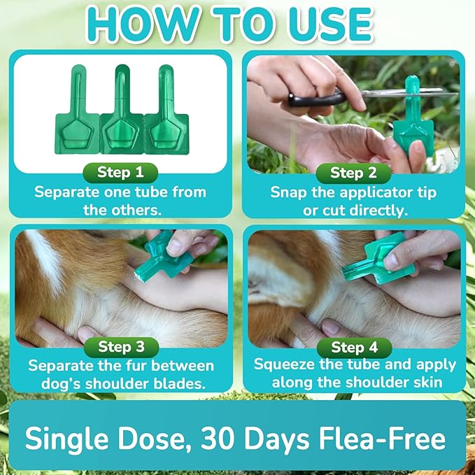 Flea and Tick Prevention for Small Dogs, 6-Month Supply Dog Flea and Tick Treatment Drops, Topical Fast-Acting Dog Flea Treatment for Small Dogs Up to 5 to 22 lbs-PurrikoPets